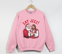 Load image into Gallery viewer, Say Jeez! - Funny Christmas Sweatshirt
