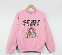 Load image into Gallery viewer, Most Likely To Ride A Camel - Christmas Holiday Sweatshirt
