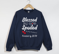Load image into Gallery viewer, Blessed By God, Spoiled By My Husband - Wife Sweatshirt
