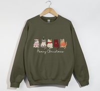 Load image into Gallery viewer, Meowy Christmas Cat Lover Sweatshirt
