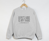 Load image into Gallery viewer, God&#39;s Vibe Is My Tribe - Christian Sweatshirt

