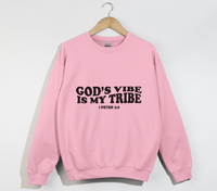 Load image into Gallery viewer, God&#39;s Vibe Is My Tribe - Christian Sweatshirt
