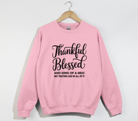 Load image into Gallery viewer, Thankful, Blessed And Kind Of A Mess - Christian Sweatshirt