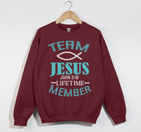 Load image into Gallery viewer, Team Jesus, Lifetime Member - Christian Sweatshirt