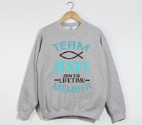 Load image into Gallery viewer, Team Jesus, Lifetime Member - Christian Sweatshirt