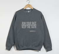 Load image into Gallery viewer, Run Your Race, Keep The Faith - Christian Sweatshirt