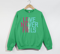 Load image into Gallery viewer, Love Never Fails - Christian Sweatshirt
