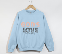 Load image into Gallery viewer, God&#39;s Love Never Fails - Christian Sweatshirt
