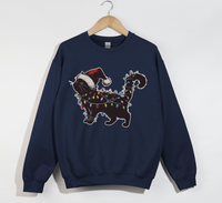 Load image into Gallery viewer, Purrfectly Cute Cat Print Christmas Lights - Sweatshirt
