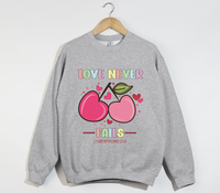 Load image into Gallery viewer, Love Never Fails - 1 Corinthians 13:8 Christian Sweatshirt
