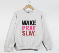 Load image into Gallery viewer, Wake Pray Slay - Christian Sweatshirt
