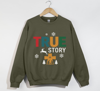 Load image into Gallery viewer, The True Story Of The Birth Of Jesus - Christian Sweatshirt
