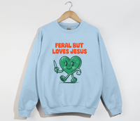 Load image into Gallery viewer, Feral But Loves Jesus - Christian Sweatshirt
