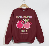 Load image into Gallery viewer, Love Never Fails - 1 Corinthians 13:8 Christian Sweatshirt
