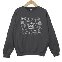 Load image into Gallery viewer, Teaching Future Saints Sweatshirt - Catholic Teacher Trendy Top, Catechists Sweater