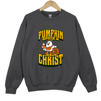 Load image into Gallery viewer, Pumpkin Spice and Jesus Christ - Christian Fall Sweatshirt