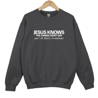 Load image into Gallery viewer, Jesus Knows What I Don't Say - Funny Christian Humor Sweatshirt
