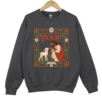 Load image into Gallery viewer, Jesus Lamb Boop Sweatshirt - Luke 15 Bible Verse Shirt, Retro Floral Religious Sweater
