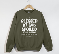 Load image into Gallery viewer, Blessed By God, Spoiled By My Husband - Wife Sweatshirt
