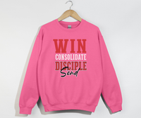 Load image into Gallery viewer, Win Consolidate Disciple Send - Christian Sweatshirt

