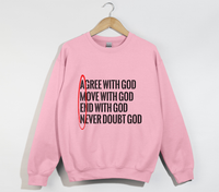 Load image into Gallery viewer, AMEN: Agree, Move, End, Never Doubt God - Christian Sweatshirt
