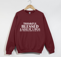 Load image into Gallery viewer, Thankful, Blessed And Kind Of A Mess - Christian Sweatshirt

