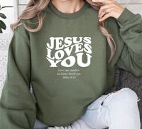 Load image into Gallery viewer, Jesus Loves You Love One Another - Sweatshirt
