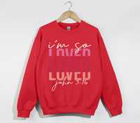 Load image into Gallery viewer, I&#39;m So Loved - John 3:16 Christian Sweatshirt
