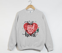 Load image into Gallery viewer, Trust In The Lord With All Your Heart - Christmas Sweatshirt
