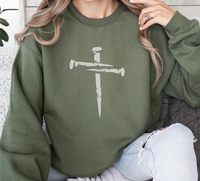 Load image into Gallery viewer, Nail Cross - Women&#39;s Dark Sweatshirt
