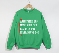 Load image into Gallery viewer, AMEN: Agree, Move, End, Never Doubt God - Christian Sweatshirt
