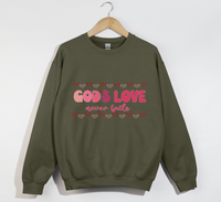 Load image into Gallery viewer, God&#39;s Love Never Fails - Christian Sweatshirt
