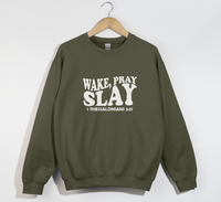Load image into Gallery viewer, Wake Pray Slay - Christian Sweatshirt
