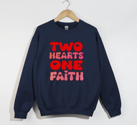 Load image into Gallery viewer, Two Hearts One Faith - Sweatshirt
