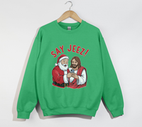 Load image into Gallery viewer, Say Jeez! - Funny Christmas Sweatshirt