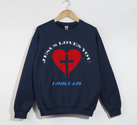 Load image into Gallery viewer, Jesus Loves You, 1 John 4:19 - Christian Sweatshirt
