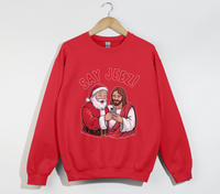 Load image into Gallery viewer, Say Jeez! - Funny Christmas Sweatshirt