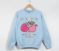 Load image into Gallery viewer, Love Never Fails - 1 Corinthians 13:8 Christian Sweatshirt
