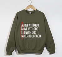 Load image into Gallery viewer, AMEN: Agree, Move, End, Never Doubt God - Christian Sweatshirt
