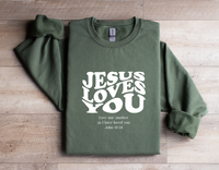 Load image into Gallery viewer, Jesus Loves You Love One Another - Sweatshirt
