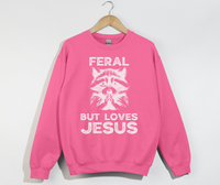 Load image into Gallery viewer, Feral But Loves Jesus - Christian Sweatshirt
