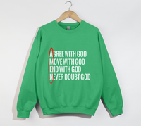 Load image into Gallery viewer, AMEN: Agree, Move, End, Never Doubt God - Christian Sweatshirt
