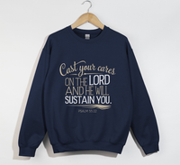 Load image into Gallery viewer, Cast Your Cares On The Lord And He will Sustain You - Sweatshirt
