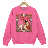 Load image into Gallery viewer, Jesus Lamb Boop Sweatshirt - Luke 15 Bible Verse Shirt, Retro Floral Religious Sweater