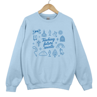 Load image into Gallery viewer, Teaching Future Saints Sweatshirt - Catholic Teacher Trendy Top, Catechists Sweater