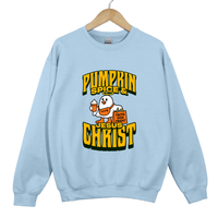 Load image into Gallery viewer, Pumpkin Spice and Jesus Christ - Christian Fall Sweatshirt