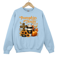 Load image into Gallery viewer, Pumpkin Spice and Jesus Christ Sweatshirt - Christian Fall Shirt