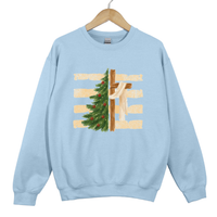 Load image into Gallery viewer, Christian Christmas Holiday Sweatshirt - Christmas Tree and Cross Shirt