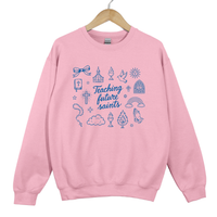 Load image into Gallery viewer, Teaching Future Saints Sweatshirt - Catholic Teacher Trendy Top, Catechists Sweater
