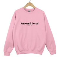 Load image into Gallery viewer, Known &amp; Loved Sweatshirt - Psalm 139 Scripture Minimalist Shirt